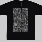 Black and white doodle pieced together